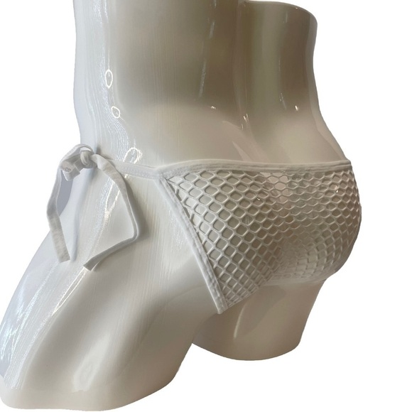 Mens Brief Mesh Sheer See Through Medium White Side Ties Adjustable Sexy New - Picture 4 of 4